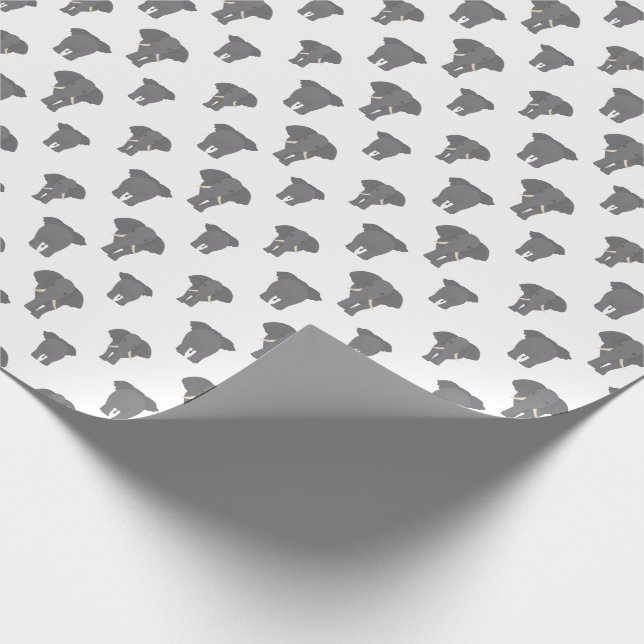 Papier Cadeau Avant et arrière Eléphant Motif Africain Animal (Coin)