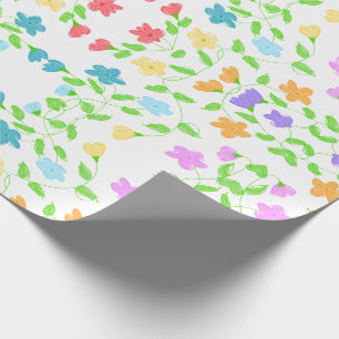Papier Cadeau Avec Délicat Modèle Floral
