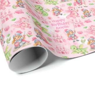 Papier Cadeau Avec texte Fantasy Castle Anniversaire