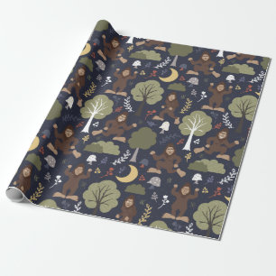 Papier Cadeau Aventure de minuit de la forêt de Bigfoot