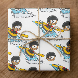 Papier Cadeau Aventure de rafting en eau vive avec Scared Boy