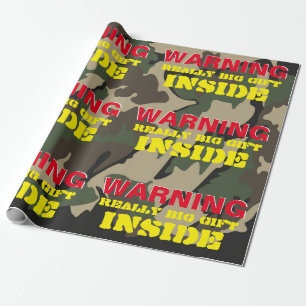 Papier Cadeau AVERTISSEMENT VRAIMENT Gros Papier Enveloppant Cad