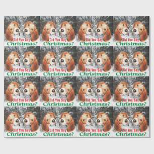 Papier Cadeau Avez-vous dit Noël ? Papier d'emballage de beagle