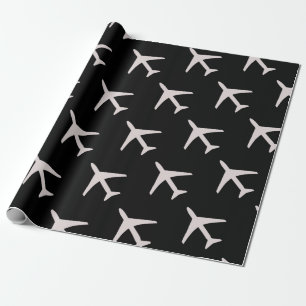 Papier Cadeau Avion gris funky Black Arrière - plan Pilot Aviati