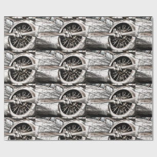 Papier Cadeau Avion vintage