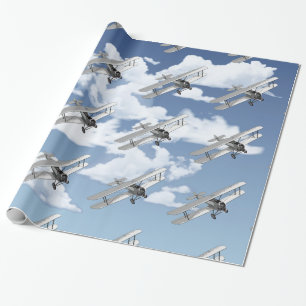 Papier Cadeau Avion vintage