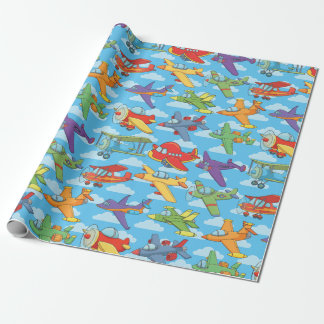 Papier Cadeau Avions et nuages personnalisables