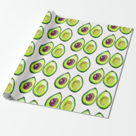 Papier Cadeau Avocado Green Vegan Foodie Vegeterian Foodie Wrapp