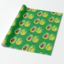 Papier Cadeau Avocado Green Vegan Foodie Vegeterian Foodie Wrapp
