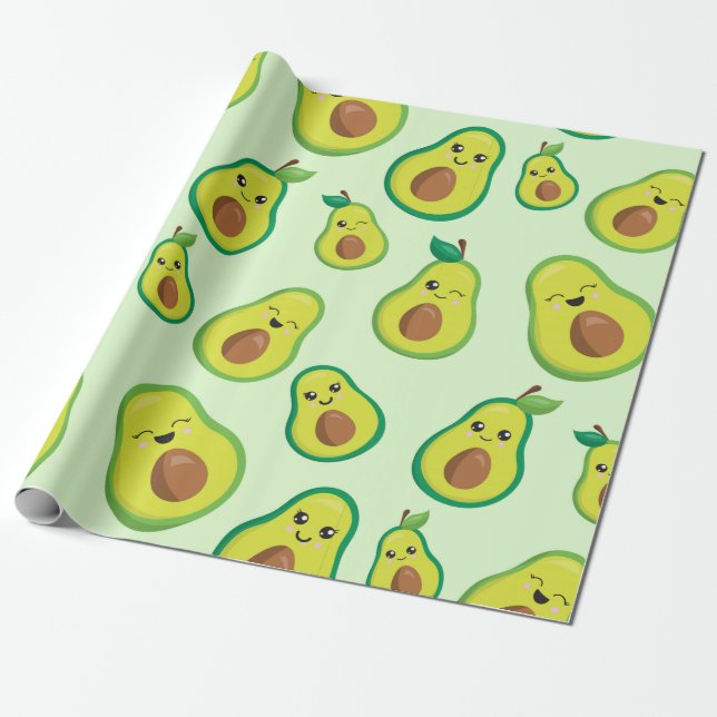 Papier Cadeau Avocado Love (Déroulé)