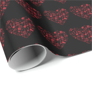 Papier Cadeau Avocat Cœur Rouge - Amour Loi Art Grunge