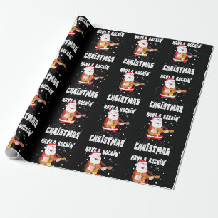 Papier Cadeau Avoir Rockin Noël Guitariste Guitare Funny Xma