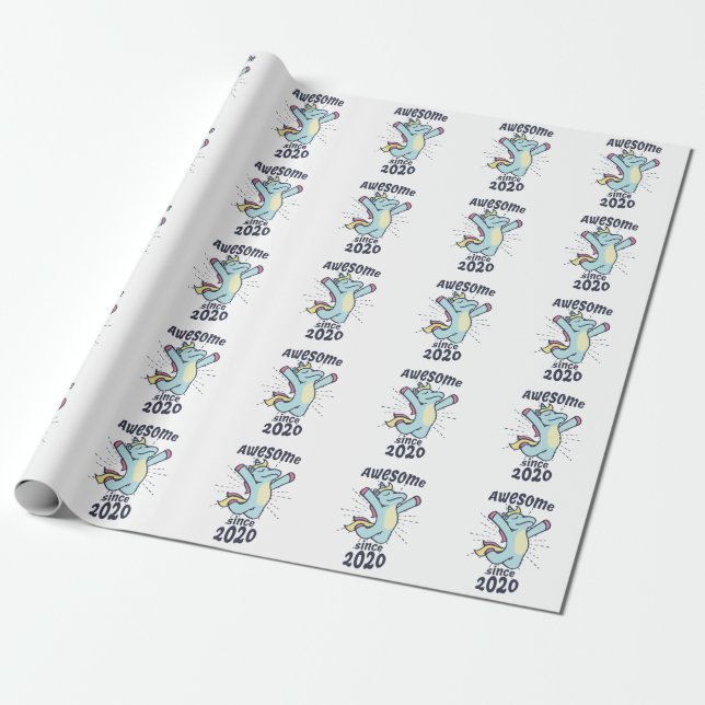 Papier Cadeau Awesome depuis 2020 - Anniversaire de enfant Unico (Déroulé)