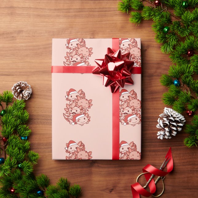 Papier Cadeau Axolotl Arbre de Noël Animaux de Noël Axolotls (Cadeau de vacances)