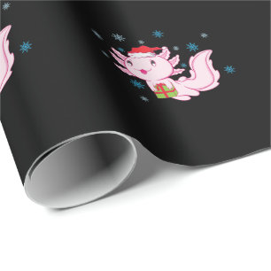 Papier Cadeau Axolotl avec cadeau du Père Noël