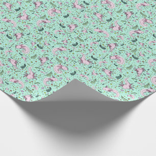 Papier Cadeau Axolotl en vert