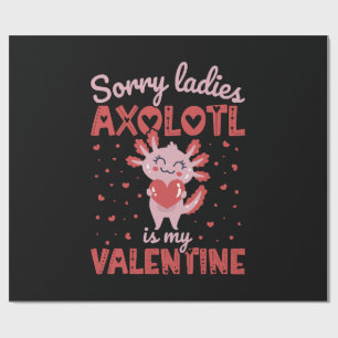 Papier Cadeau Axolotl est mon Valentin