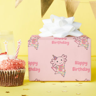 Papier Cadeau Axolotl Vous Souhaite Bon Anniversaire Axolotls