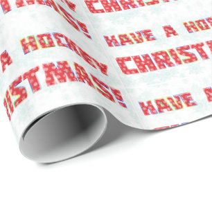 Papier Cadeau Ayez Un Hockey Noël Noël Papier Enveloppement Cade
