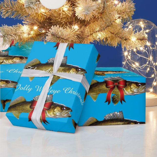 Papier Cadeau "Ayez un Jolly Walleye Christmas" Papier à envelop (Vacances)