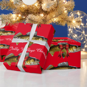 Papier Cadeau "Ayez un Jolly Walleye Christmas" Papier à envelop