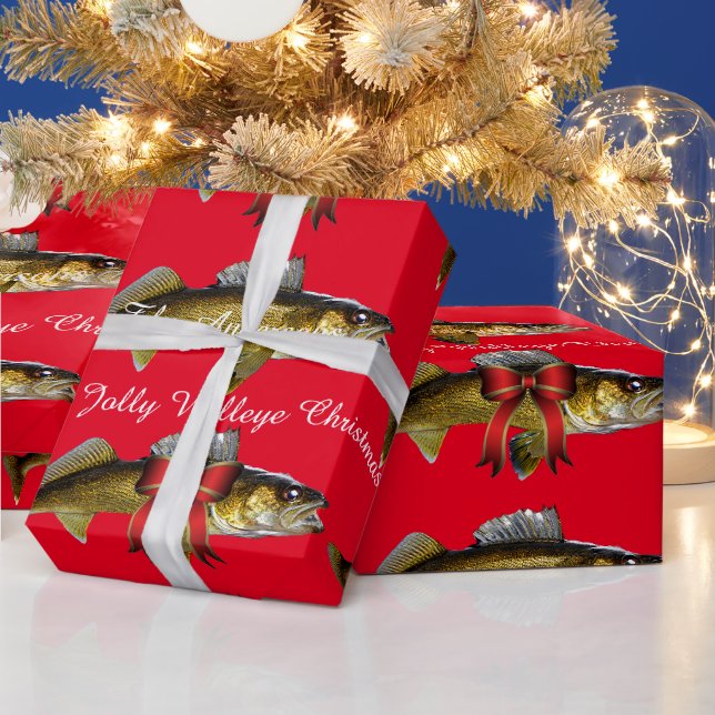 Papier Cadeau "Ayez un Jolly Walleye Christmas" Papier à envelop (Vacances)