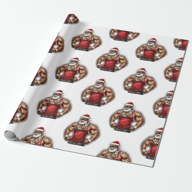 Papier Cadeau Ayez Un Melanin Noël Noir Père Noël (Déroulé)