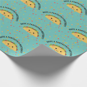 Papier Cadeau Ayez un taco mignon de kawaii d'anniversaire de