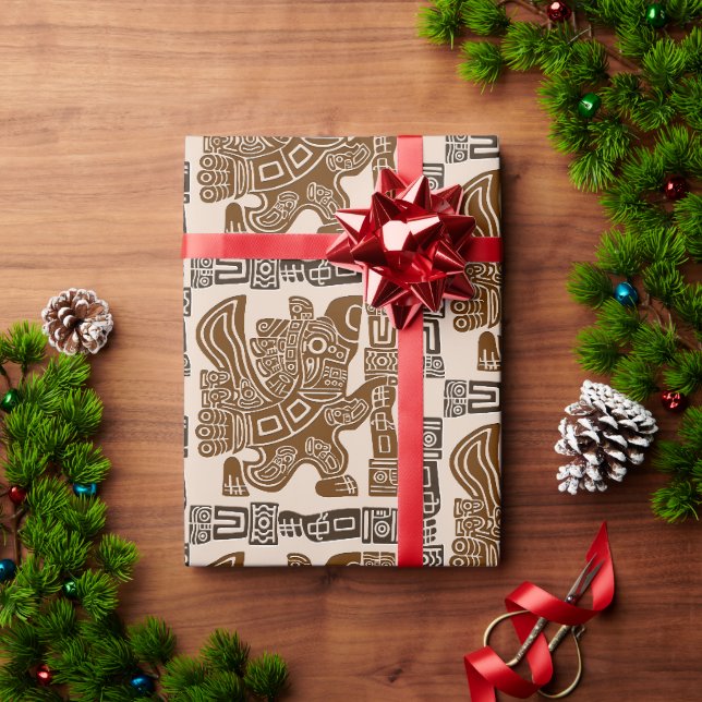 Papier Cadeau Aztec Eagle Guerrier Tribal Art antique (Cadeau de vacances)
