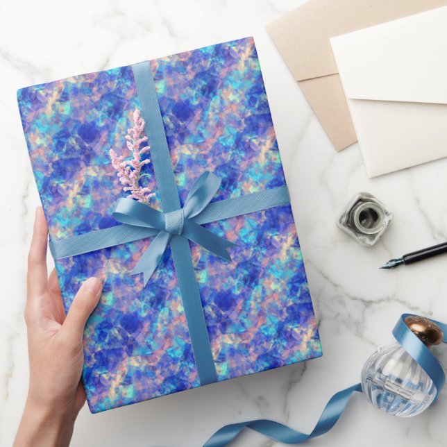 Papier Cadeau Azure Blue Crumpled Texture (Cadeaux)