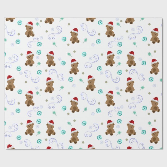 Papier Cadeau Baby Bears Noël (Plat)