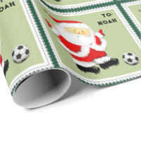 Baby Boy First Christmas Soccer Wrapper Paper