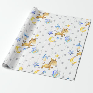Papier Cadeau Baby Boy Toys Motif Baby shower Cadeau Nursery
