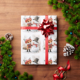 Papier Cadeau Baby Fox et Snowman