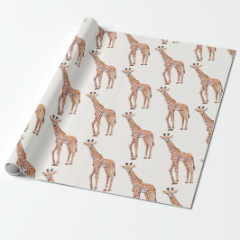 Papier Cadeau Baby Giraffe Motif