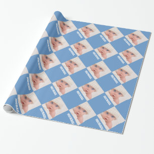 Papier Cadeau Baby Photo Motif Anniversaire
