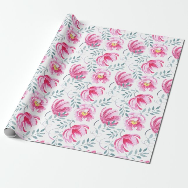 Papier Cadeau Baby Pink Rose anglais (Déroulé)