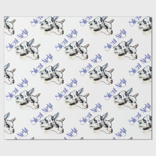 Papier Cadeau Baby Pygmy Chèvres Silent Night Enveloppement de N