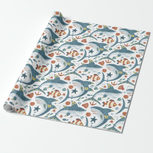 Papier Cadeau Baby Shark Boys Anniversaire de enfant Favoriser C