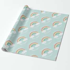 Papier Cadeau Baby shower arc-en-ciel Boho