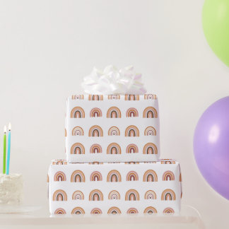 Papier Cadeau baby shower arc-en-ciel boho mignon