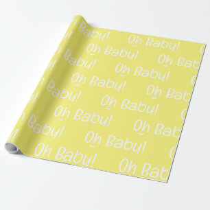 Papier Cadeau Baby shower bébé jaune Oh