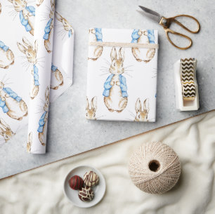 Papier Cadeau Baby shower bleu lapin Peter Rabbit