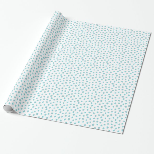 Papier Cadeau Baby shower Blue Stars (Déroulé)