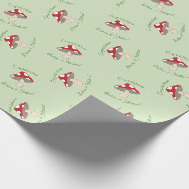 Papier Cadeau Baby shower champignon (Coin)