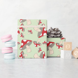 Papier Cadeau Baby shower champignon