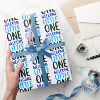 Papier Cadeau Baby shower coloré "Welcome Little One"