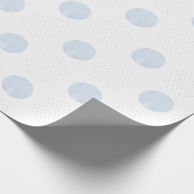 Papier Cadeau Baby shower d'aquarelle À petits pois Blue Baby Bo (Coin)