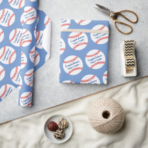 Papier Cadeau Baby shower de baseball Little Slugger