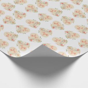 Papier Cadeau Baby shower de champignons de bois Merci